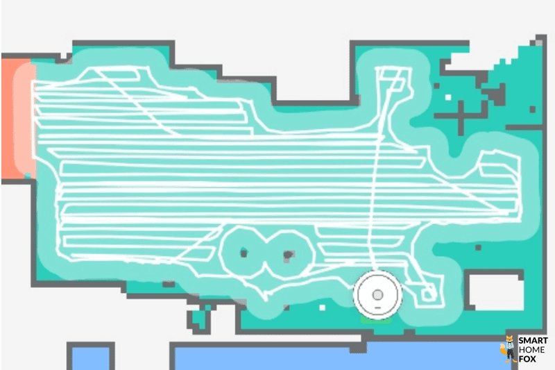 intensives Wischen wird in der Roborock S7 MaxV Ultra App aktiviert und der Roboter wischt die Böden gründlicher